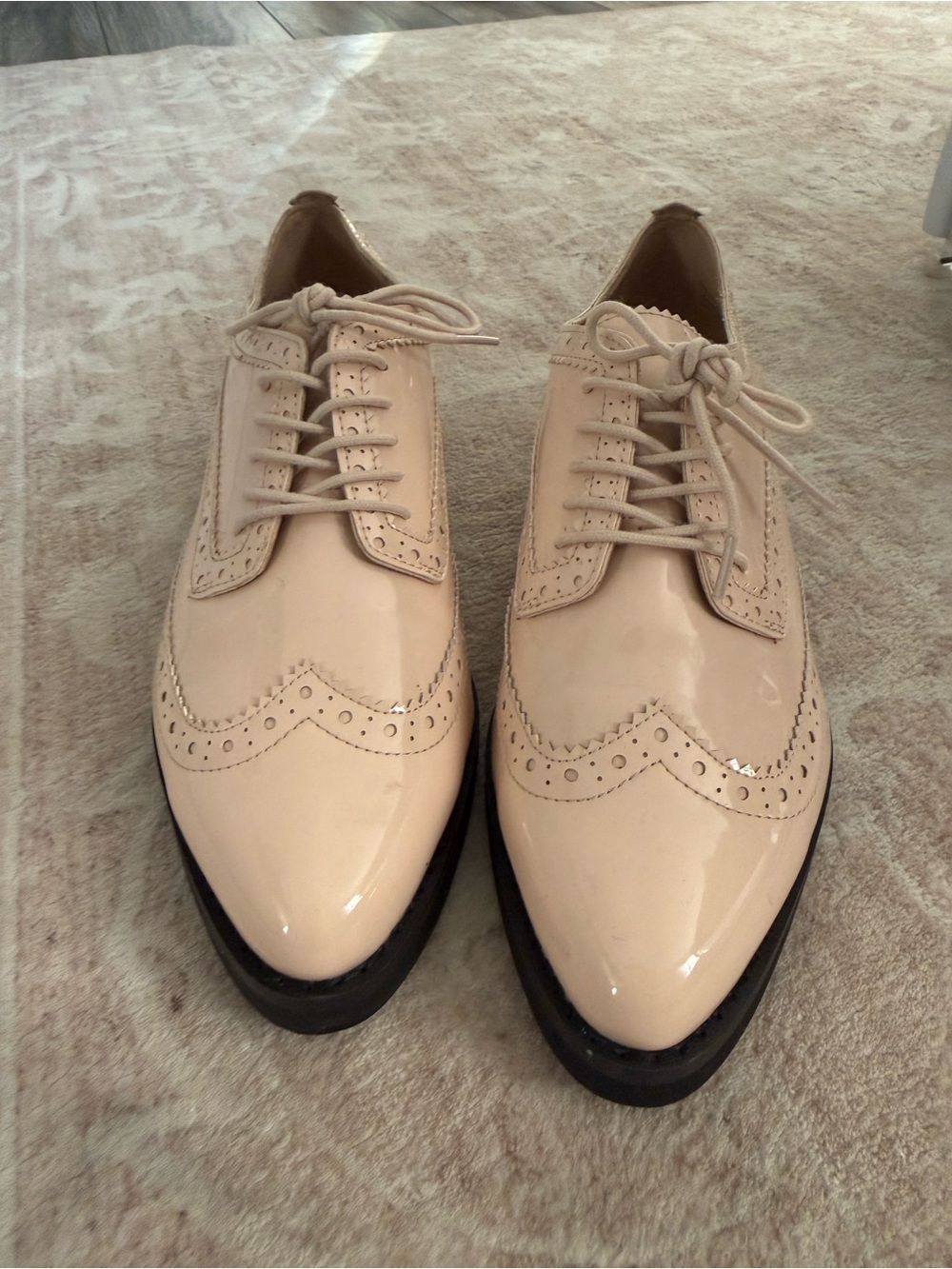 Women’s Cream leather brogues